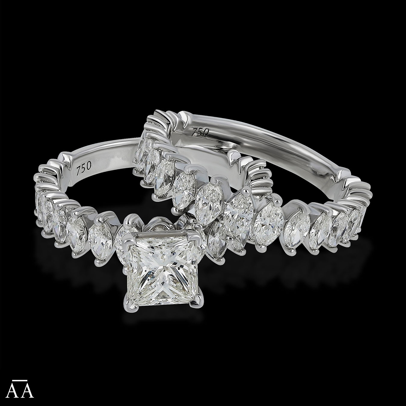 Diamond Solitaire Twin Ring