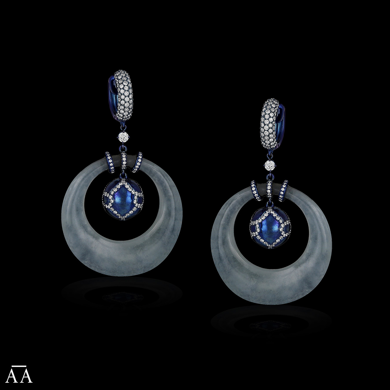 Diamond Jadeite Earring
