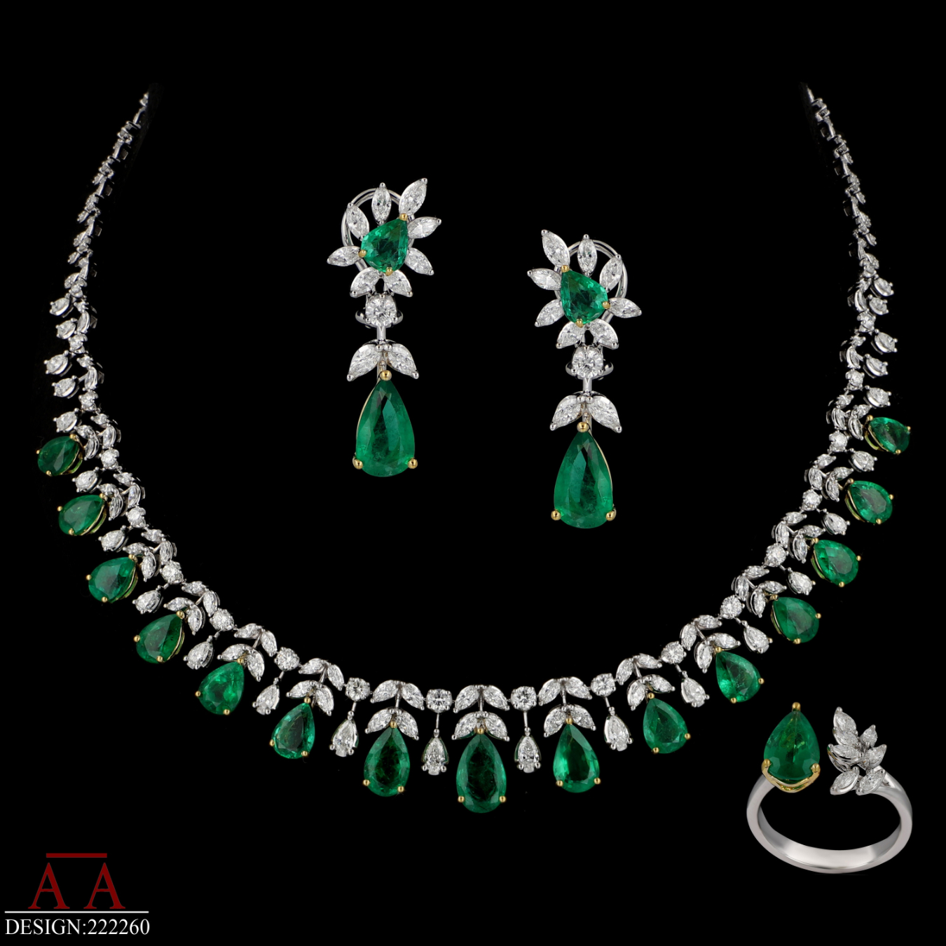 Diamond Emerald Half Set